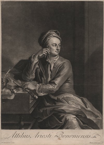 Attilus Ariosti Bononiensis, graverad av John Simon (1675-1751), 1719 (mezzotint) av Enoch Seeman