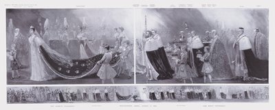 Kungen och drottningens processioner, kröning av kung Edward VII och drottning Alexandra, Westminster Abbey, London av Enoch Ward