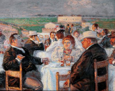 Stor och mager Detalj som visar en målning av fetma - Målning av Rico della Leonessa (Lioninna) (1865-1921) 1899 olja på duk - Rom Galleria d