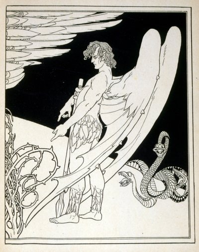En jätteängel från boken Juda illustrerad av Ephraim Moses Lilien (1874-1925). Lilian anses vara fadern till den sionistiska ikonografin, skapad i Jugendstil (tysk art nouveau) stil. Han illustrerade 