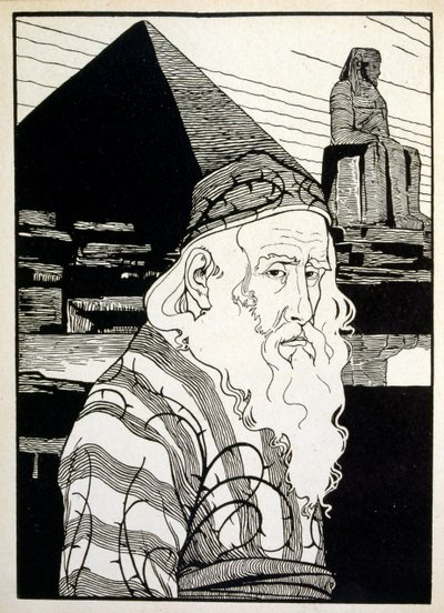 Påsk, från boken Juda illustrerad av Ephraim Moses Lilien (1874-1925). Lilian anses vara fadern till den sionistiska ikonografin, skapad i Jugendstil (tysk art nouveau) stil. Han illustrerade 
