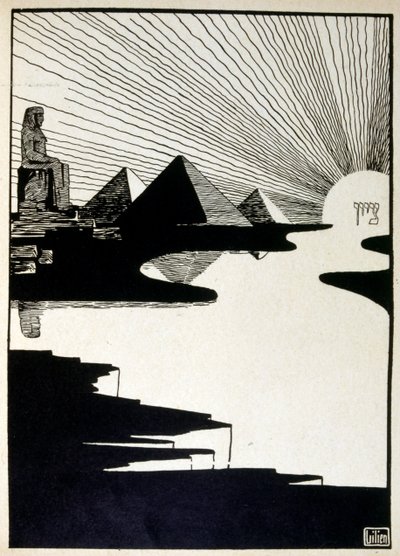 Påskfest, från boken Juda illustrerad av Ephraim Moses Lilien (1874-1925). Lilian anses vara fadern till den sionistiska ikonografin, skapad i Jugendstil (tysk art nouveau) stil. Han illustrerade 