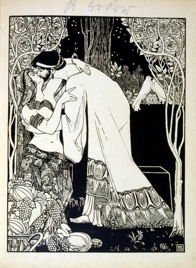 Salomo och Saba, från boken Juda illustrerad av Ephraim Moses Lilien (1874-1925). Lilian anses vara fadern till den sionistiska ikonografin, skapad i Jugendstil (tysk art nouveau) stil. Han illustrerade 