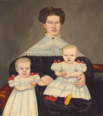 Mrs. Paul Smith Palmer och hennes tvillingar, 18351838. av Erastus Salisbury Field