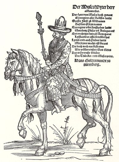 Porträtt av storprins Vasili III Ivanovich av Moskva 1479-1533 av Erhard Schon