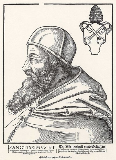 Porträtt av påven Paul III Farnese av Erhard Schon