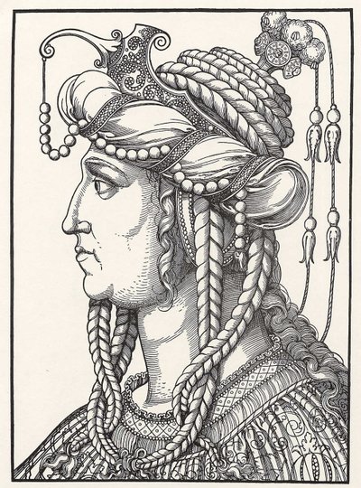 Porträtt av fru till Suleiman den storartade av Erhard Schon