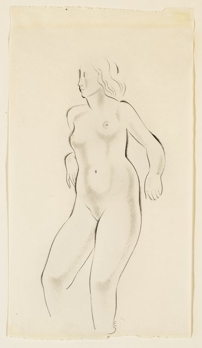 Studie av en kvinnlig naken av Eric Gill