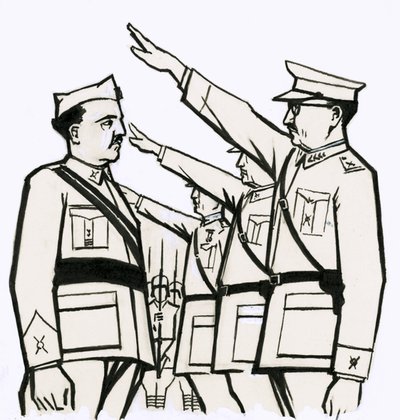 General Franco träffar tyska officerare av Eric Parker