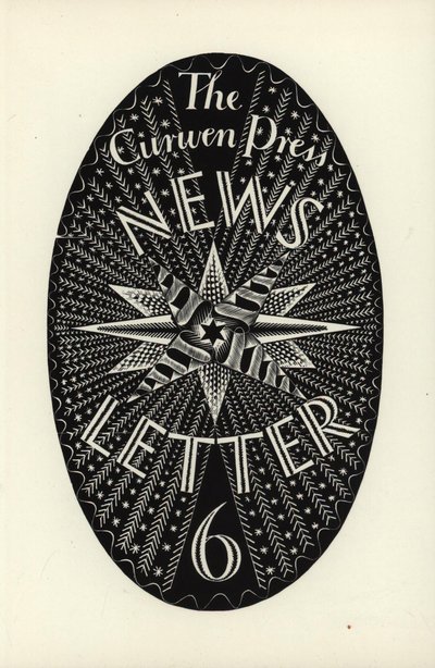 Design för The Curwen Press News-Letter, nummer 6, 1934 (trägravyr) av Eric Ravilious