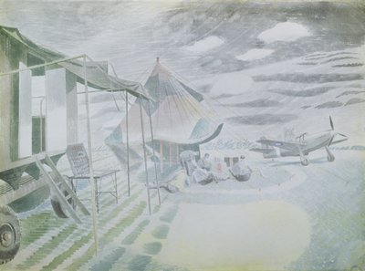 Mustang och tält, ca 1942 (wc) av Eric Ravilious