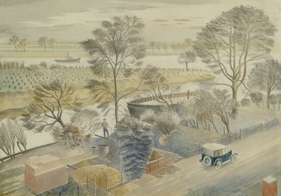 Themsen vid Hammersmith av Eric Ravilious