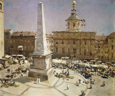 Piazza Santa Maria Maggiore, Rom (olja på duk) av Erich Kips