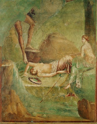 Sovande maenad (fresco) av Erich Lessing