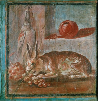 Stilleben med hare och vindruvor av Erich Lessing