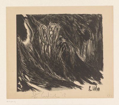 Abstrakt sammansättning Das Trinklied vom Jammer der Erde (Li Tai Po) (originaltitel) av Erich Wichmann (signed by artist)