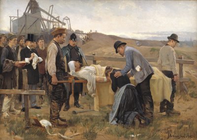 En sårad arbetare av Erik Henningsen