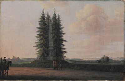 Obelisken uppförd för att hedra statsmannen J.H.E. Bernstorff i Gentofte, norr om Köpenhamn av Erik Pauelsen