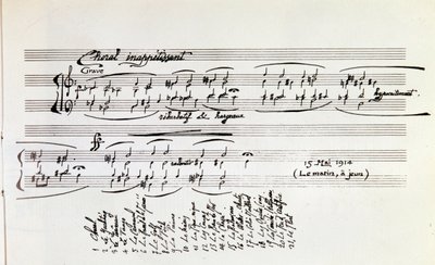 Detalj av musikaliska partitur av Sport och underhållning av Erik Satie av Erik Satie