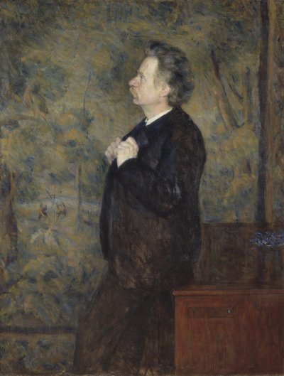 Edvard Grieg, norsk kompositör och pianist - Porträtt av Edvard Grieg (1843-1907), av Werenskiold, Erik Theodor (1855-1938). Olja på duk av Erik Theodor Werenskiold