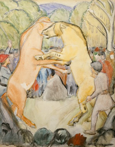 Hästkamp av Erik Theodor Werenskiold