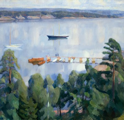 Utsikt från Lysaker mot Bygdoy av Erik Theodor Werenskiold