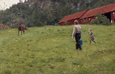 Vatten till hästen av Erik Theodor Werenskiold