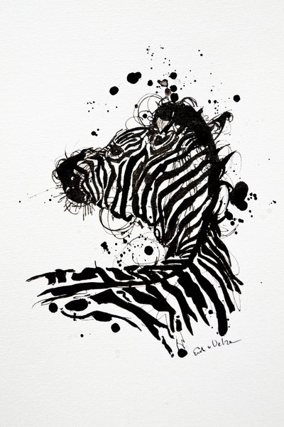 Vild zebra – bläckstänk av Erik Van Velzen