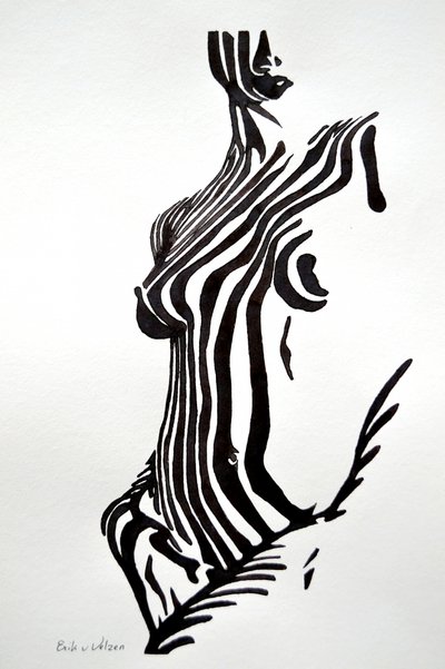 Zebrarandig nude av Erik Van Velzen