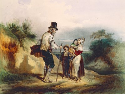 Genvägen, illustration av akvarell av Ernest Grenier för Les Miserables av Victor Hugo (1802-1885) av Ernest (after) Grenier