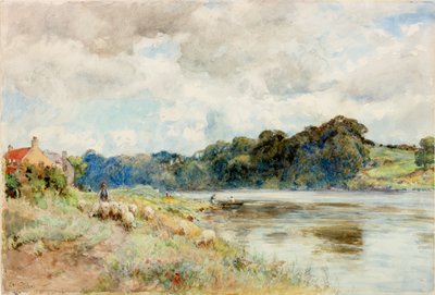 On the Coquet, ca 1902 (Akvarell) av Ernest Albert Waterlow