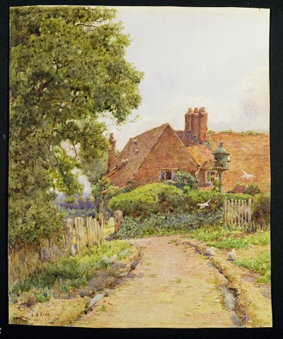 En Hampshire Farmhouse nära Steep (wc på papper) av Ernest Arthur Rowe