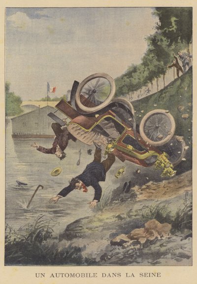 En bil kraschade in i floden Seine av Ernest Auguste Bouard