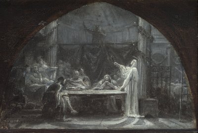 Skisser till kyrkan i Saint-Gervais-Saint-Protais, ca 1863 (olja på duk) av Ernest Augustin Gendron