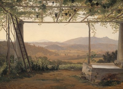 Fontän och pergola i Italien av Ernest Christian Frederik Petzholdt