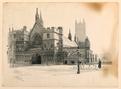 Exteriör av Westminster Hall av Ernest Clifford Peixotto