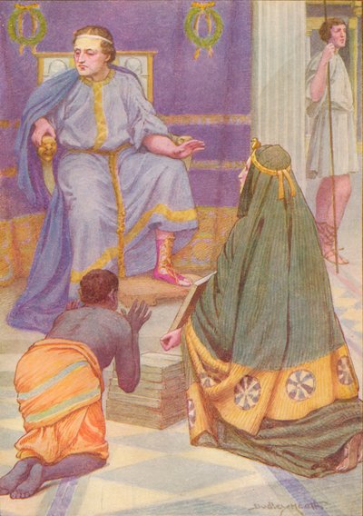 "Hon bar nio böcker i famnen", c1912 1912 av Ernest Dudley Heath