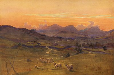 Ken-dalen, kväll (färglitografi) av Ernest Edward Briggs