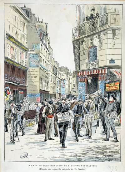 Utsikt över Rue de Croissant i det 11:e arrondissementet i Paris, 1893 av Ernest Grenier