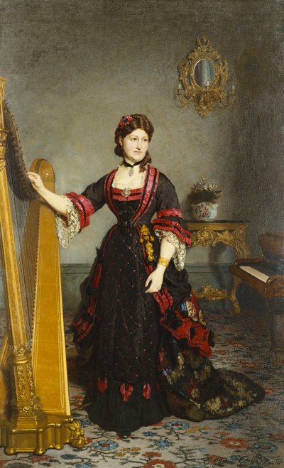 Ett porträtt av en dam, 1877 av Ernest Gustave Girardot
