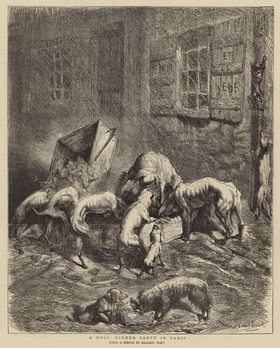 En hunds middagsfest i Paris av Ernest Henry Griset