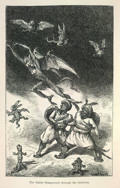Illustration från Richard Francis Burtons Vikram och vampyren av Ernest Henry Griset