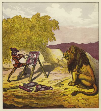 John Bold målar lejonet av Ernest Henry Griset