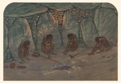 Förhistorisk scen, 1871 av Ernest Henry Griset