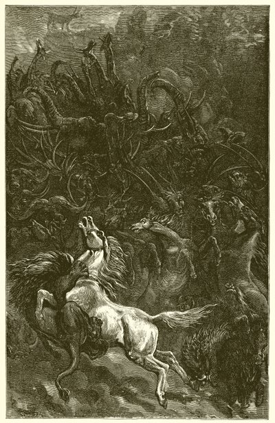 Åsnan och lejonjakten av Ernest Henry Griset