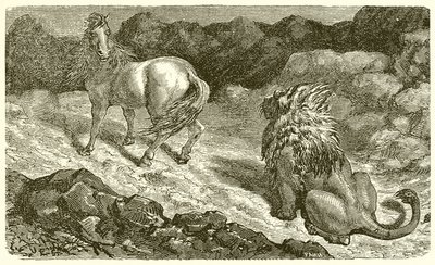 Hästen och Lejonet av Ernest Henry Griset