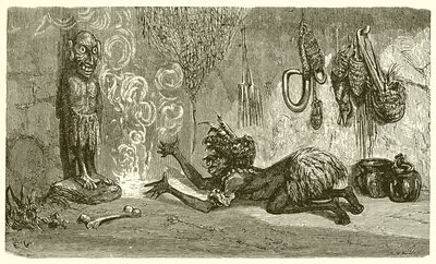 Mannen och hans trädgud av Ernest Henry Griset