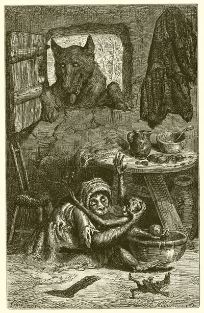 Sjuksköterskan och vargen av Ernest Henry Griset