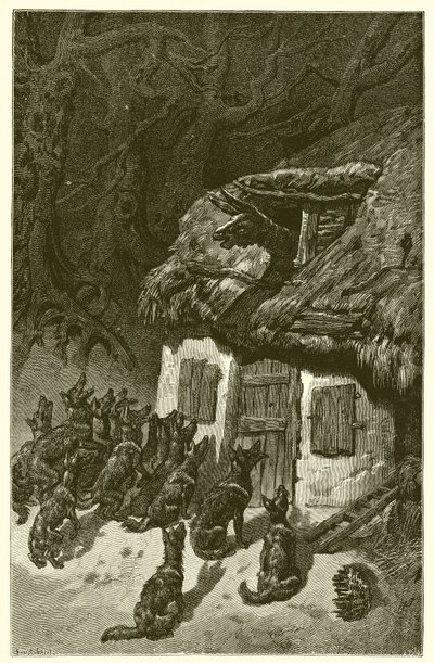 Vargarna och den sjuka röven av Ernest Henry Griset