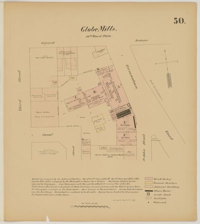 Girard Ave, Germantown Rd, 3rd St och Canal Street, Hexamer General Surveys, 1867 av Ernest Hexamer
